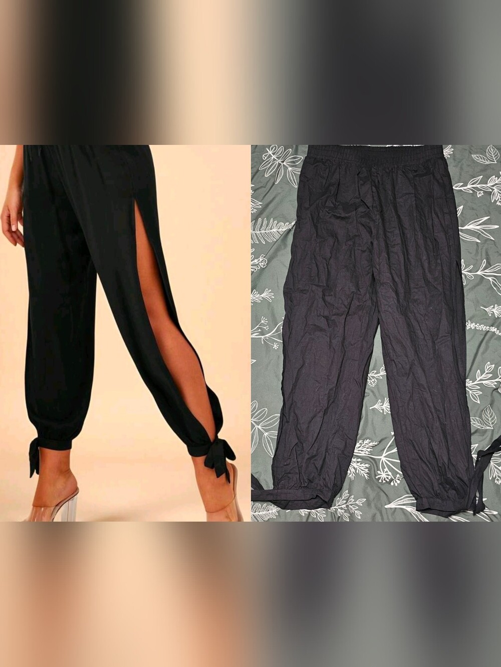 Split Thigh Tie Hem Pants